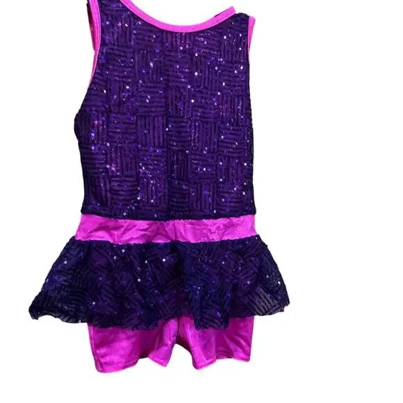 Girls dance Costume sequin size LC - Picture 2 of 10